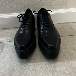 Black Zara platform derby sneakers